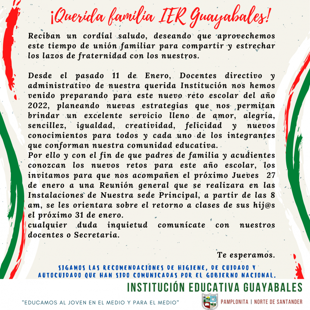 comunicado para toda nuestra comunidad Educativa